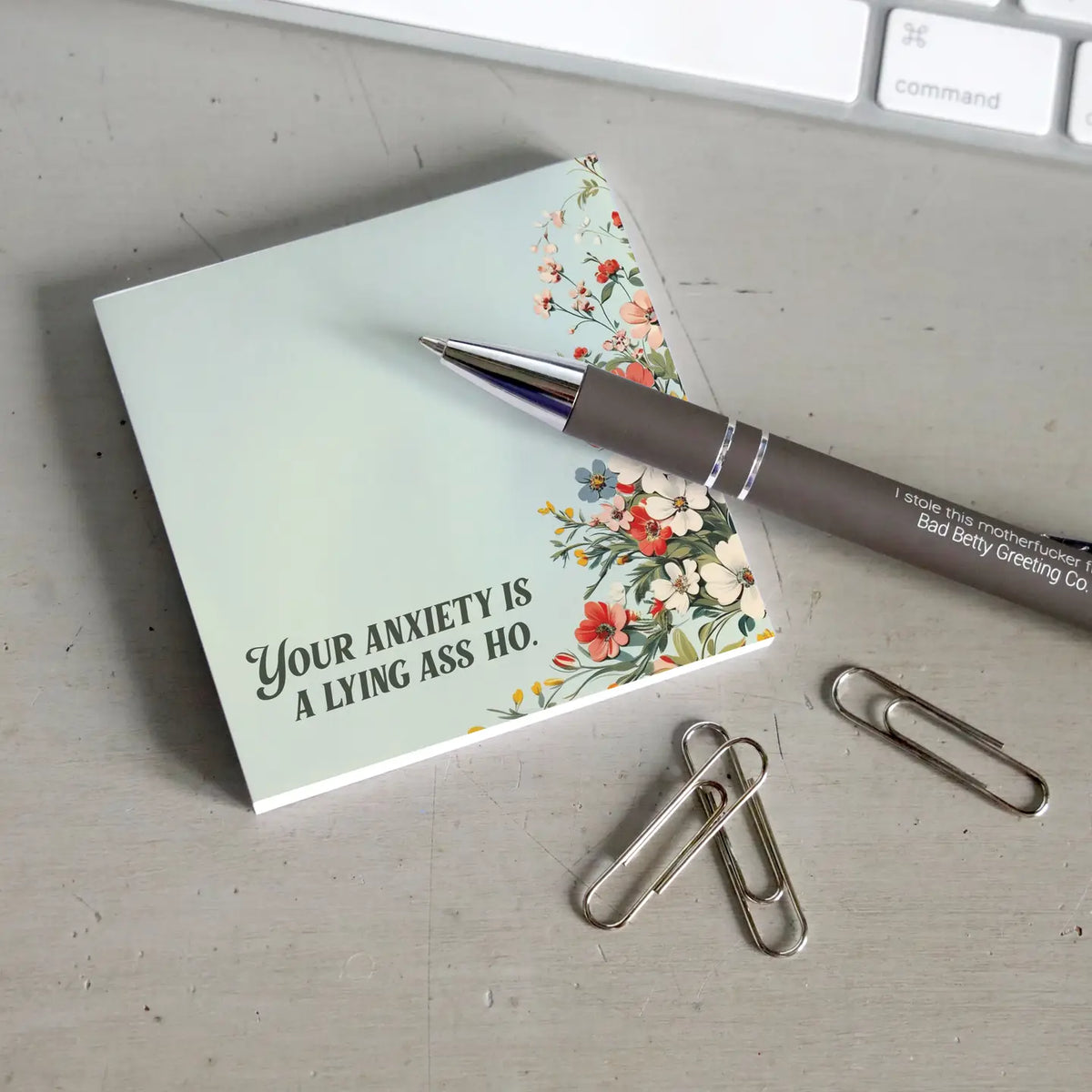 Sticky Note Pad, Your Anxiety Is A Lying Ass Ho