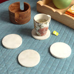 White Marble Coasters, 4.75 in. 2