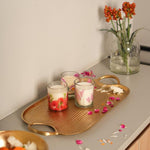 Gold Textured Tray with Handles 2