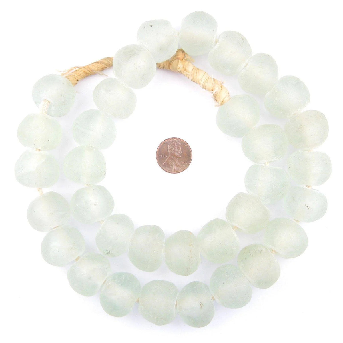 Jumbo Clear Recycled Glass Beads, 24 mm