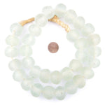 Jumbo Clear Recycled Glass Beads, 24 mm 1