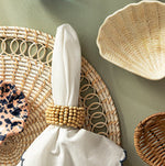 Bead & Jute Napkin Rings Set, 2
