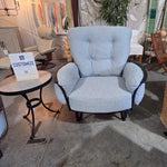 OW Lee, Monterra Spring Base Lounge Chair, Carbon Black Finish, Chinchilla Aluminum, 42.5 X 38 X 44 2