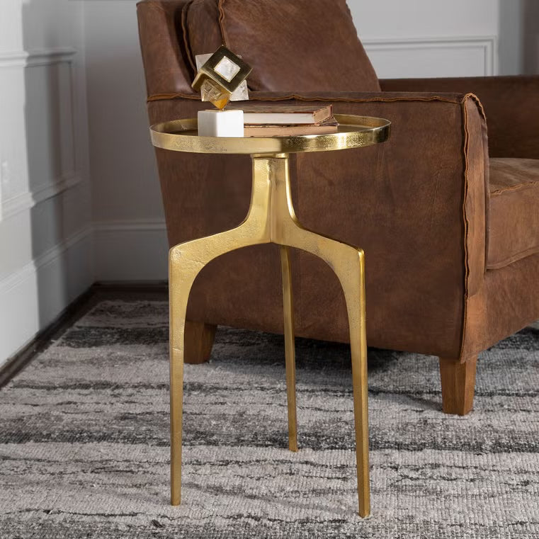 Kenna Accent Table, Textured Soft Gold, 16 x 16 x 25 in.