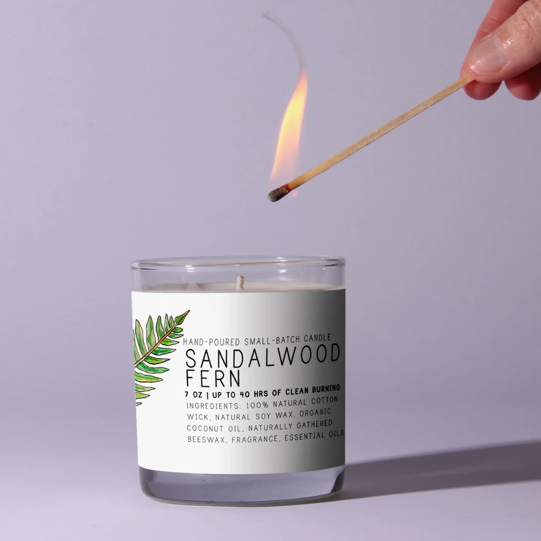 Just Bee Sandalwood Fern Candle, 7 oz.