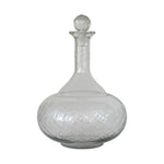 Recycled Etched Glass Decanter w/ Glass Stopper, 3 Quart 1