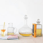Recycled Etched Glass Decanter w/ Glass Stopper, 3 Quart 2