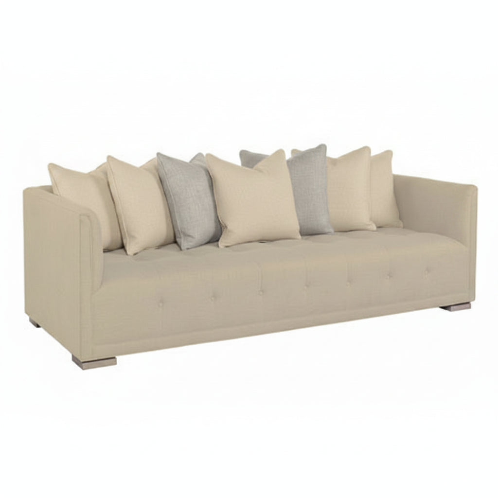 A tufted  fabric sofa 