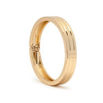 Fluted Hinge Bangle Bracelet, Gold 2