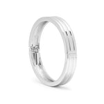 Fluted Hinge Bangle Bracelet, Silver 2