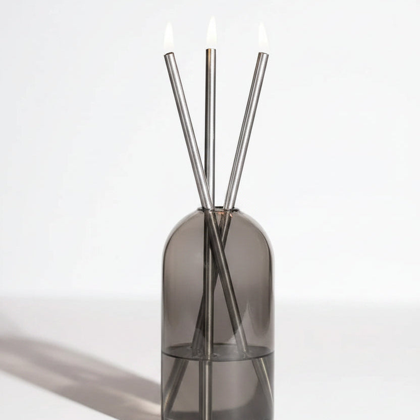 Everlasting Candle Silver, candles only,  set of 3
