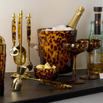 Four-Piece Tortoise Bar Set with Stand, 12 X 4 in. 2