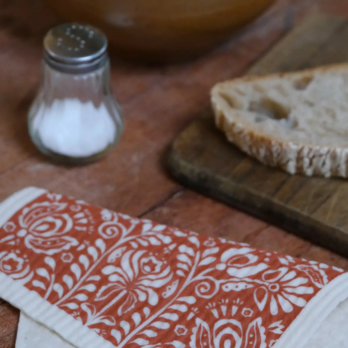 Swedish Dishcloth, Scandi Bloom, Swedish Red
