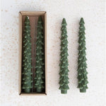 Unscented Tree Shaped Taper Candles, Green, 10 in. 2