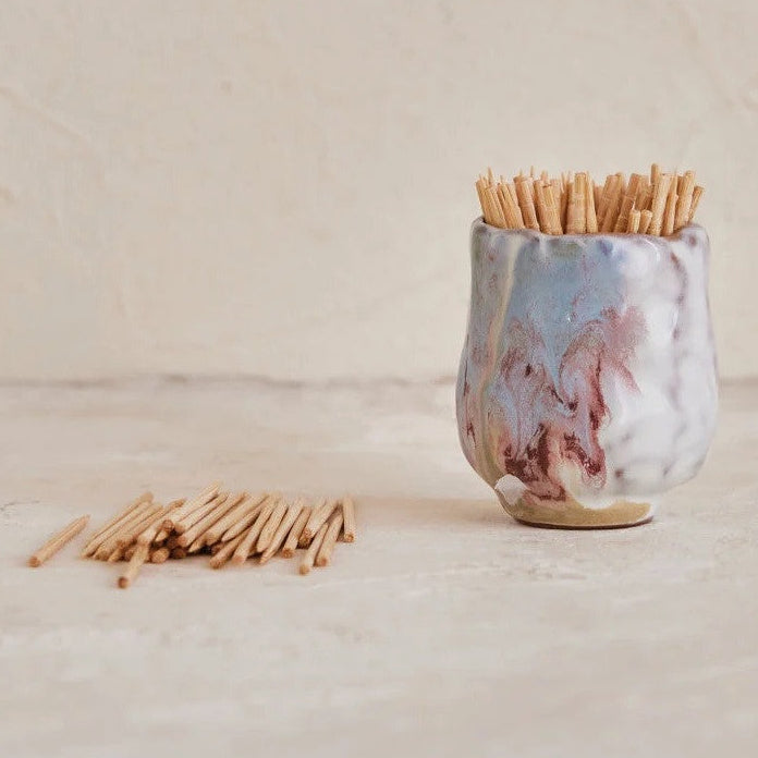 Stoneware Toothpick Holder, 2