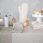 Stonewashed Square Linen Napkin Set, Ivory, 18 in. 2