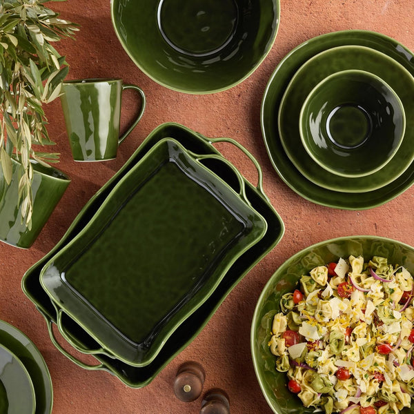 Rectangular Baker, Green, Medium, 14 in.