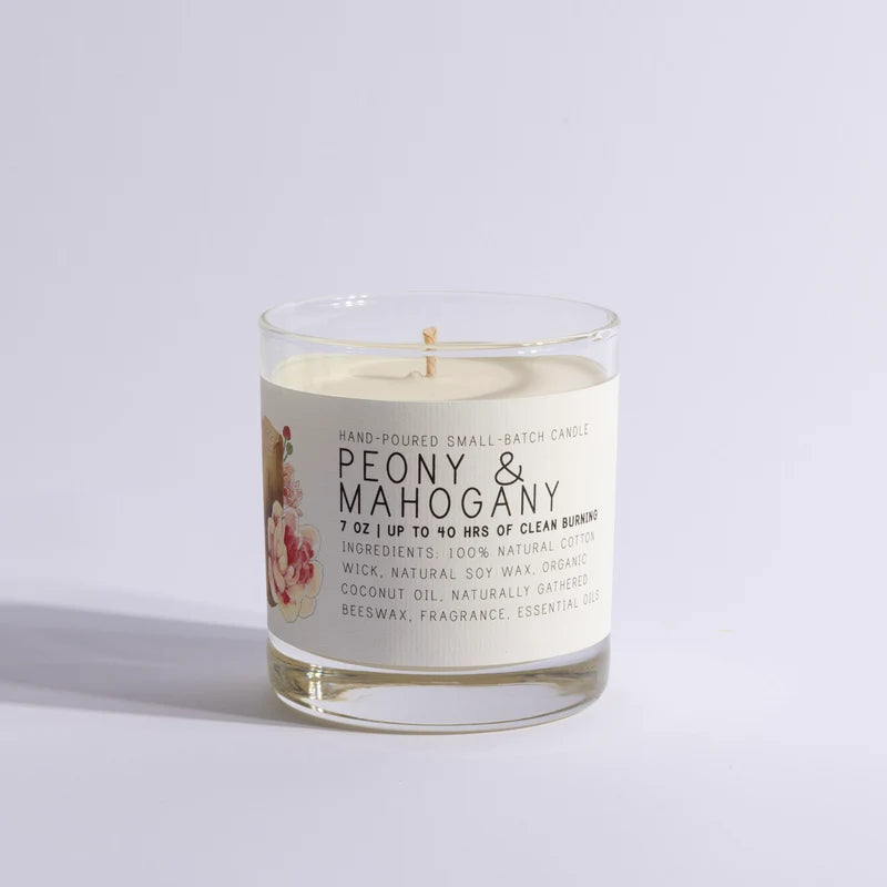 Just Bee Peony & Mahogany Candle, 7 oz