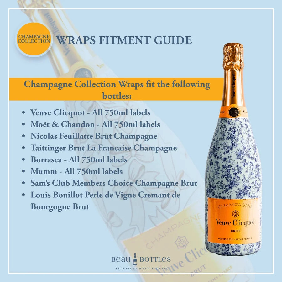 Beau Bottles Champagne Collection, Blue and Green Christmas Tartan