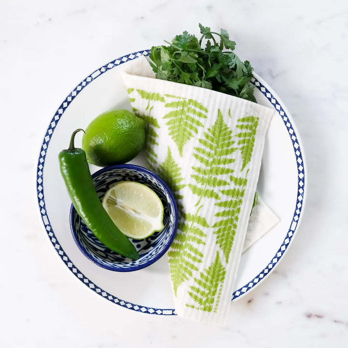 Swedish Dishcloth, Fern, Green