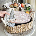 Handmade Bread Warmer & Wicker Basket, Flower, 12 X 7.5 X 3.3 in. 2