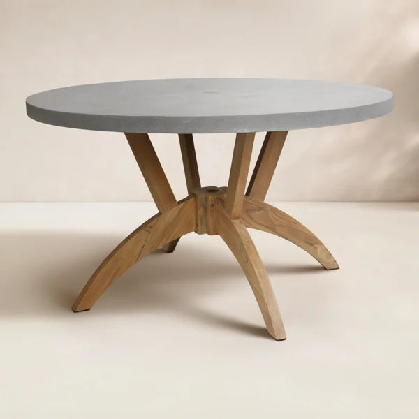 Teak & Composite Round Dining Table, 52 in.