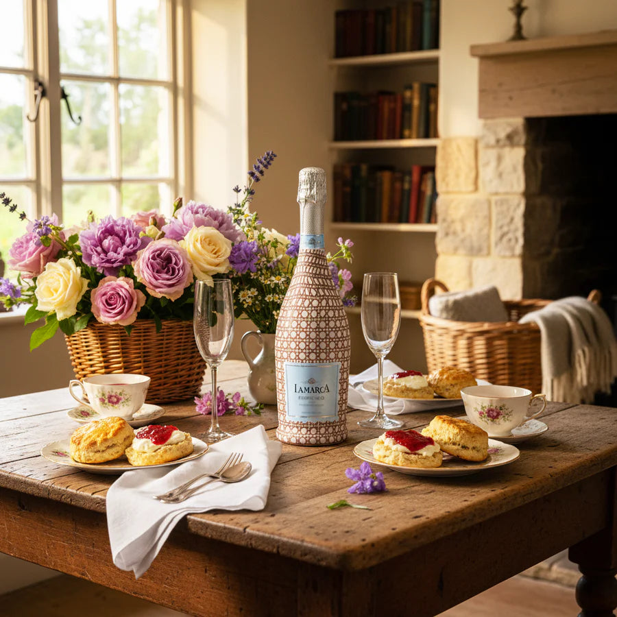 Beau Bottles Prosecco Collection, Brown and White Cane