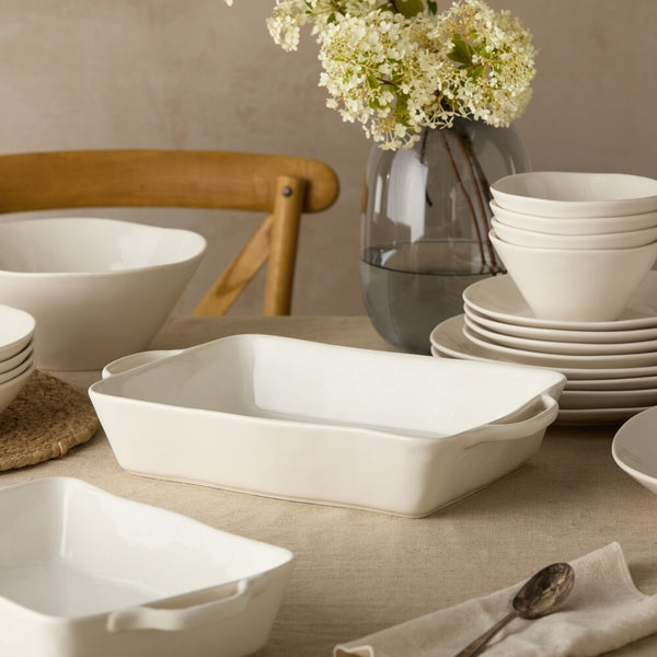 Rectangular Baker, Linen Cream, Medium, 14 in.