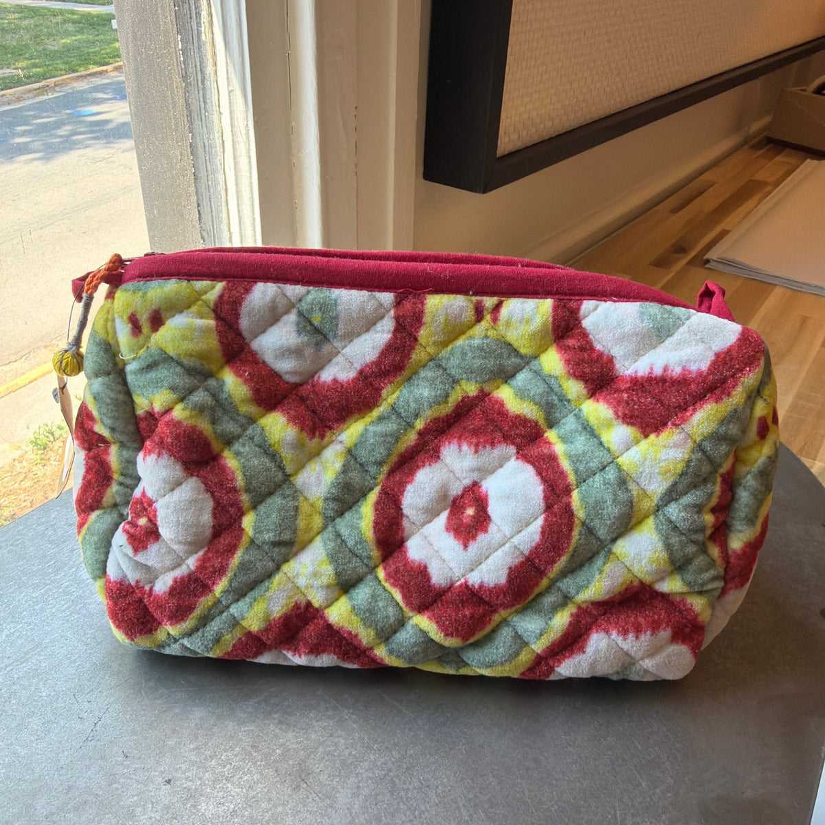 Colorful quilted Zip Pouch with Interior Pockets, 9