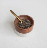 Marble & Acacia Wood Pinch Pot 2
