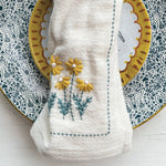 Floral Hand-Embroidered Cotton Napkins, Set of Four 2