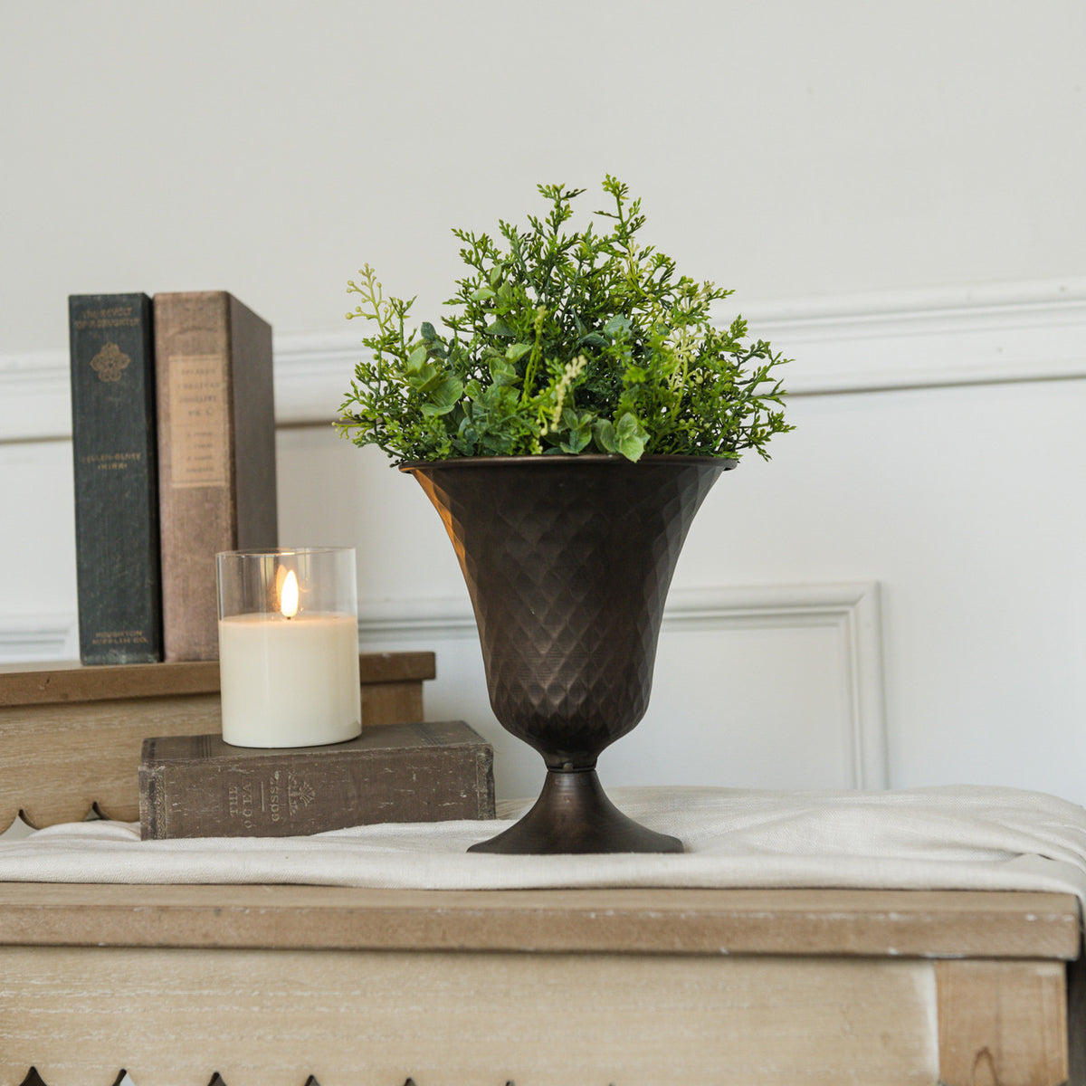 Flared Bronze Vase, 7.5 in.
