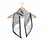 Angled Stripe Double Sided Scarf, White and Black, 145 x 13 in. 1