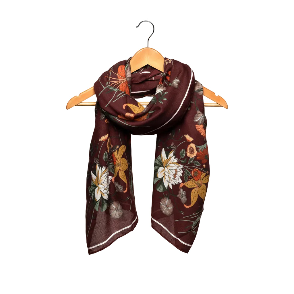 Homestead Garden Scarf, Wine, 180 x 85 in.