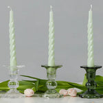 Glass Scalloped Candlesticks, set of 3, 3.75 in. 2