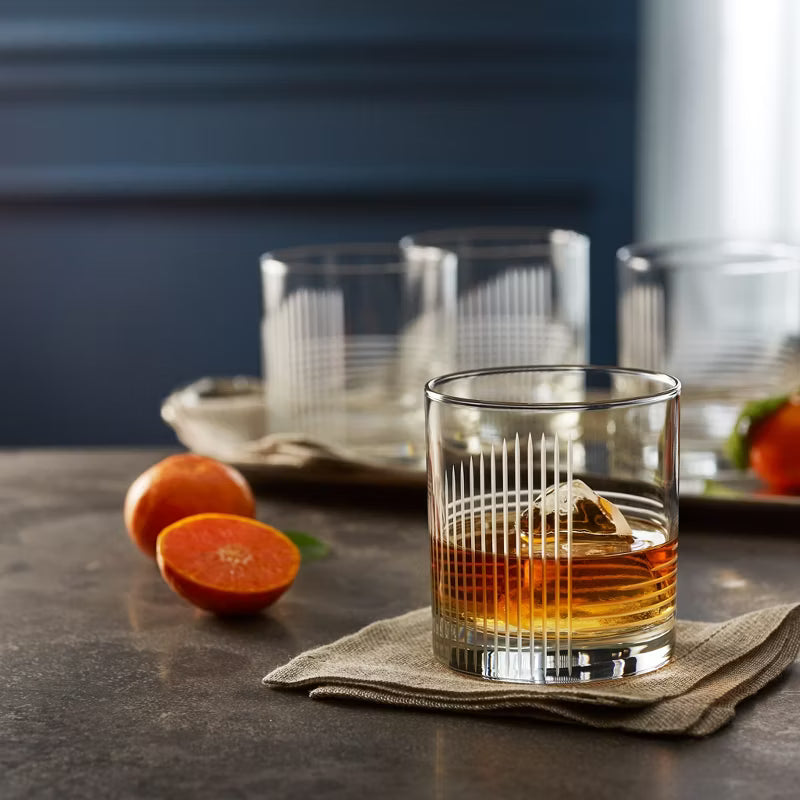 Cut Cocktail Passage Rocks Glasses, 11 Ounce, Set of 4