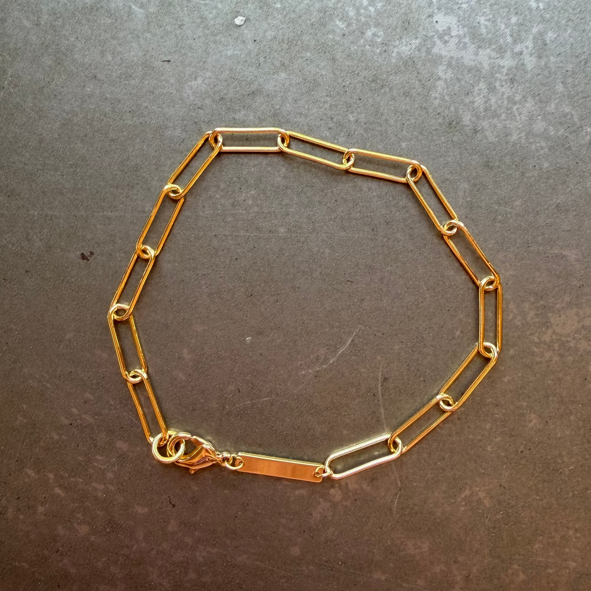 Charm Bar Bracelet 18k Gold Plated 7.5