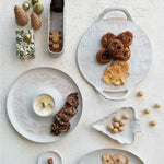 Stoneware Tree Shaped Plate, White, 9 X 7