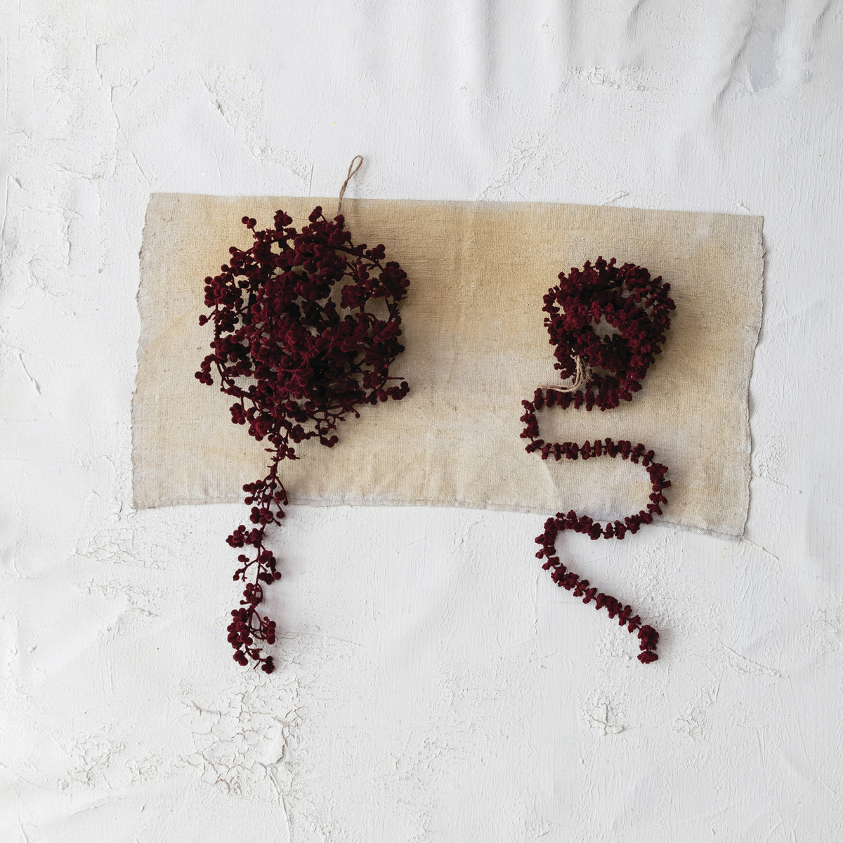 Foam Ball Garland with Glitter, Burgundy, 72 in.