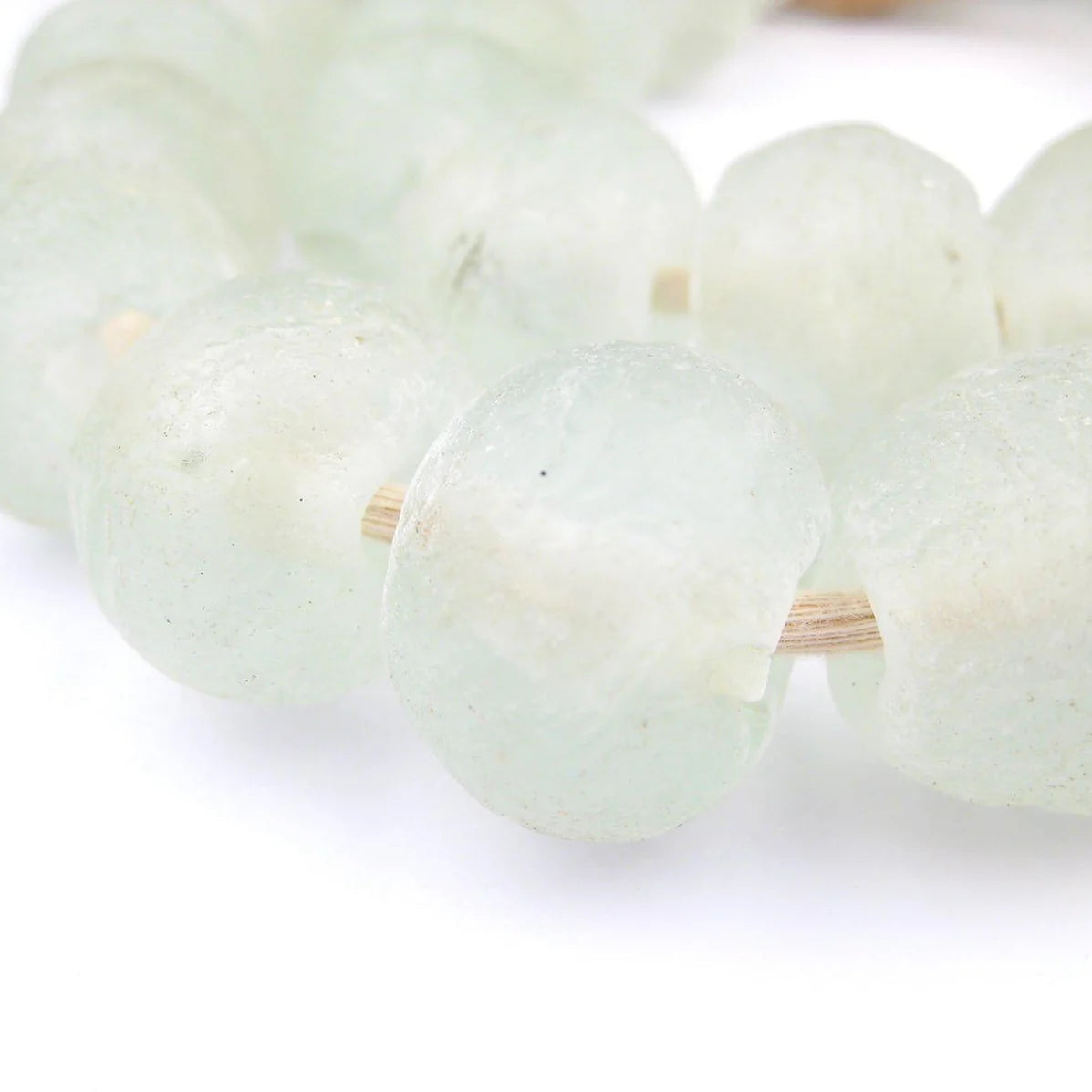 Jumbo Clear Recycled Glass Beads, 24 mm
