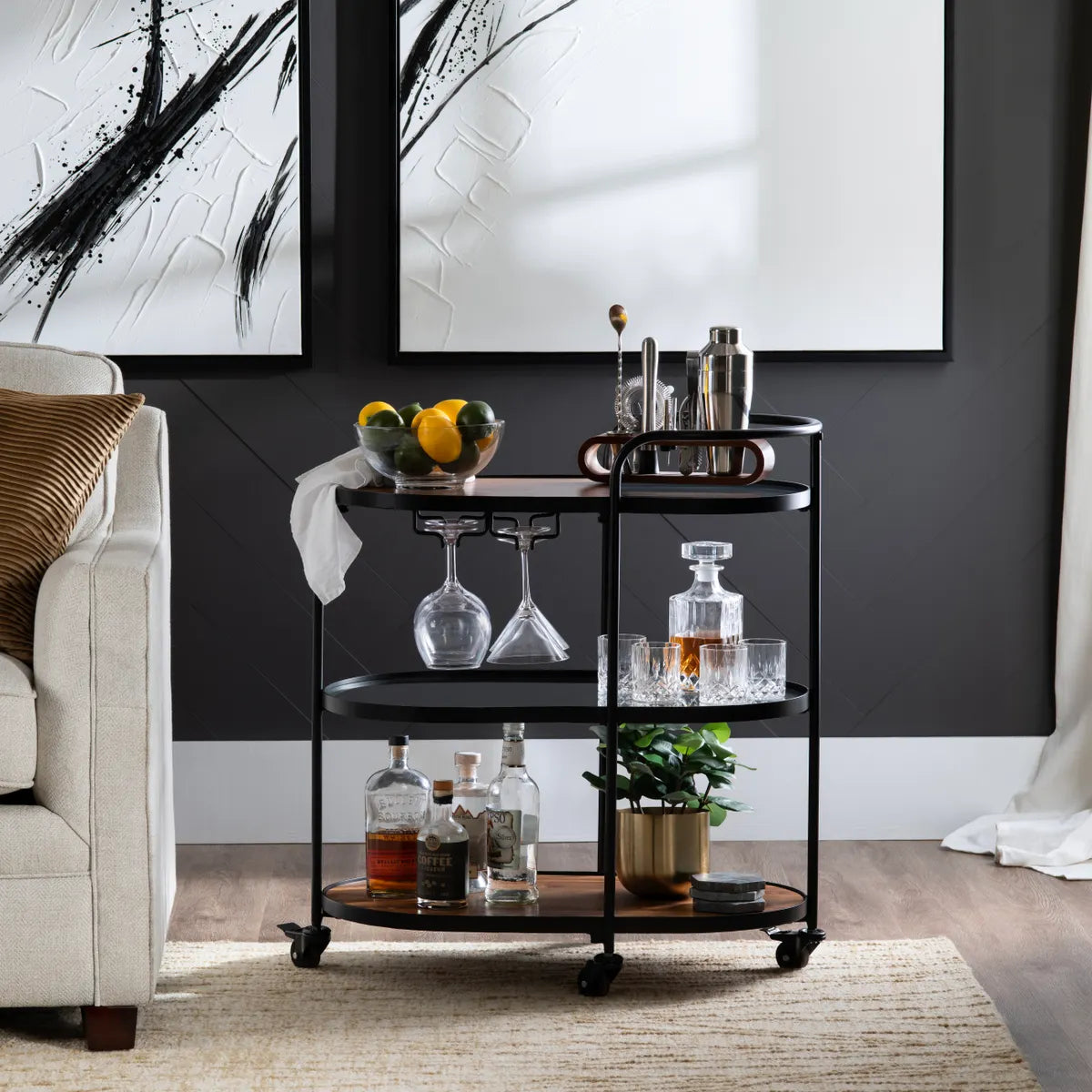 Jaxon Bar Cart, 29.75 X 18.25 X 27.5