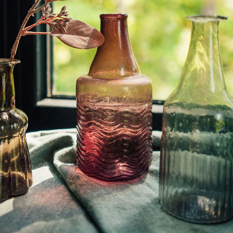 Recycled Glass Bottle Vase, Smoke