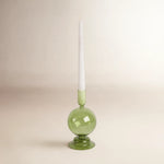Glass Bubble Taper Candle Holder, Olive, 7 in. 2