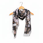 Grandeur Flowers Scarf, Black, 180 X 85 in. 1