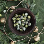 Mercury Glass Ornaments in Muslin Bag, Green, 1