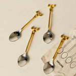 Coffee Spoons with Gold Finish, Set of 4 in Drawstring Bag 2