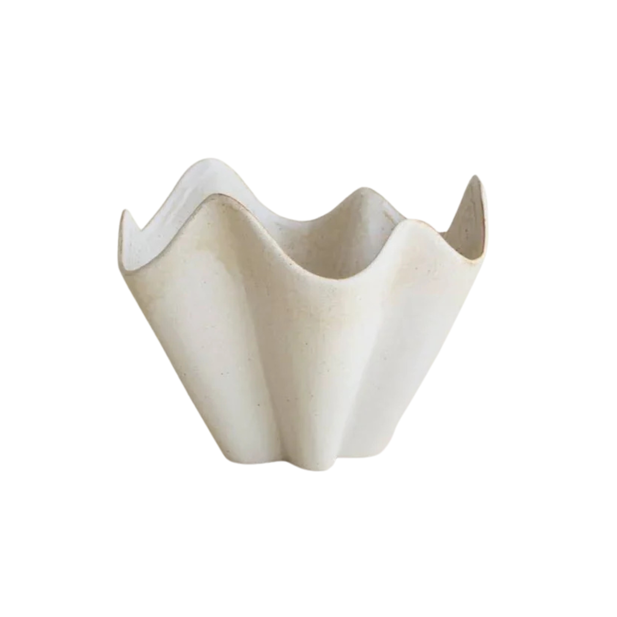 Stoneware Pleated Bowl, 7.5