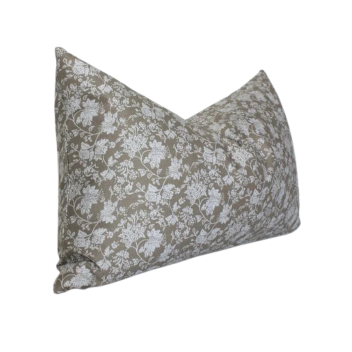 Meridan Floral Lumbar Pillow, Olive and Brown, 14 X 20
