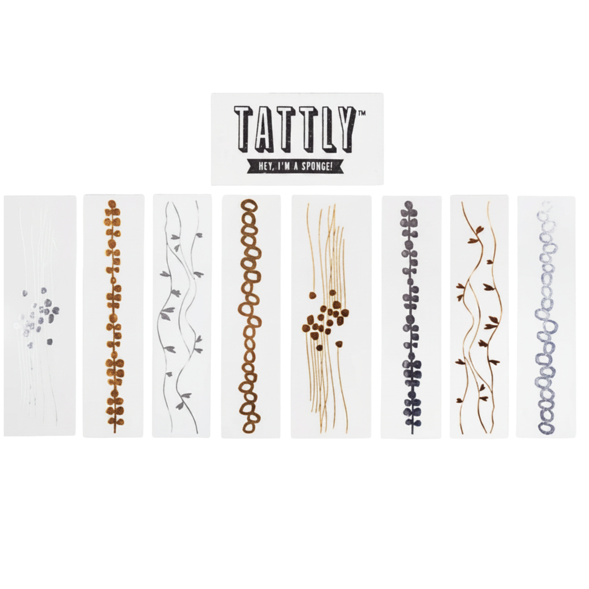 Brilliant Metallic Bracelet Tattoos, Set of 8