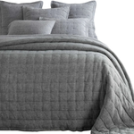 Lush Linen Puff, Black, King Bedding 1